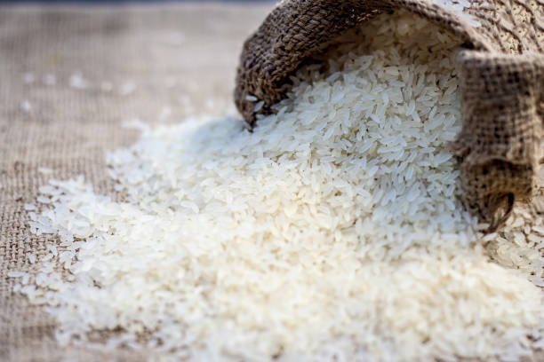 Kolam rice in gunny bag.